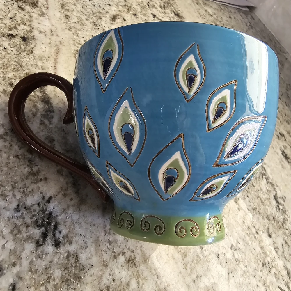 Pier 1 Imports Hand-Painted Coffee Cup Extra Large